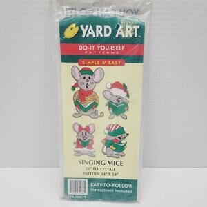 Yard Art Do It Yourself Wood Patterns Singing Mice Sign Christmas New